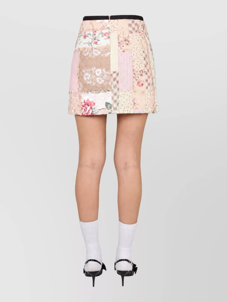 Marine Serre Cotton Mini Fitted Skirt