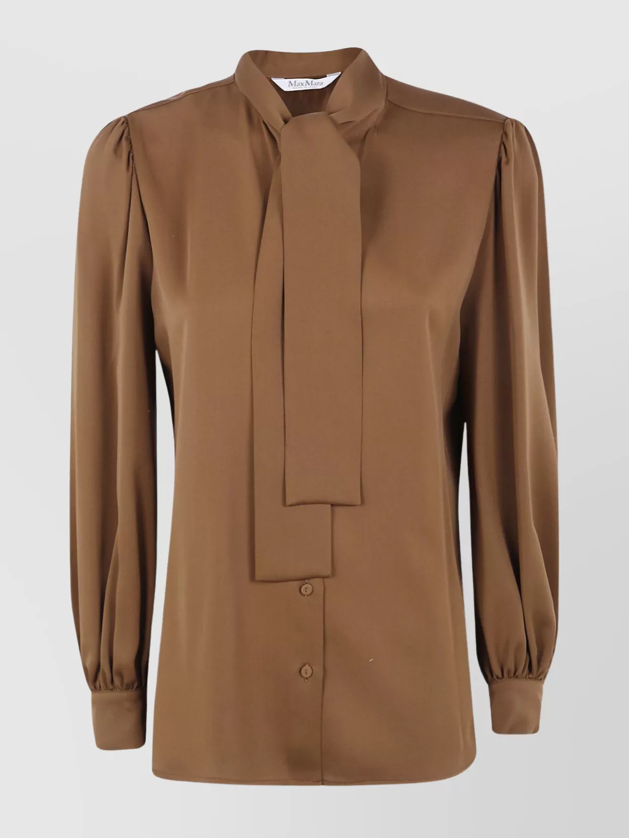 Max Mara Silk Shirt With Tie Neck And Long Sleeves