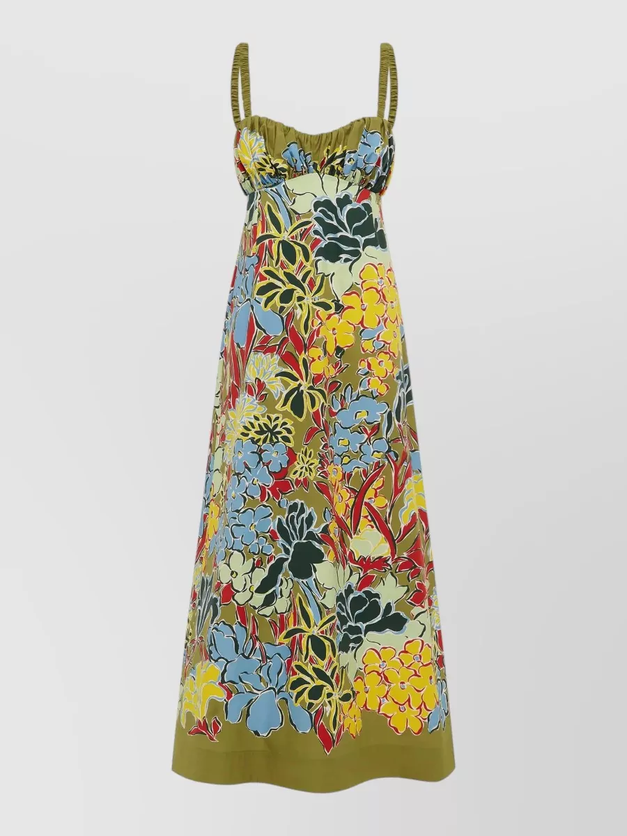 Alémais Cotton ruched cutout midi beach dress