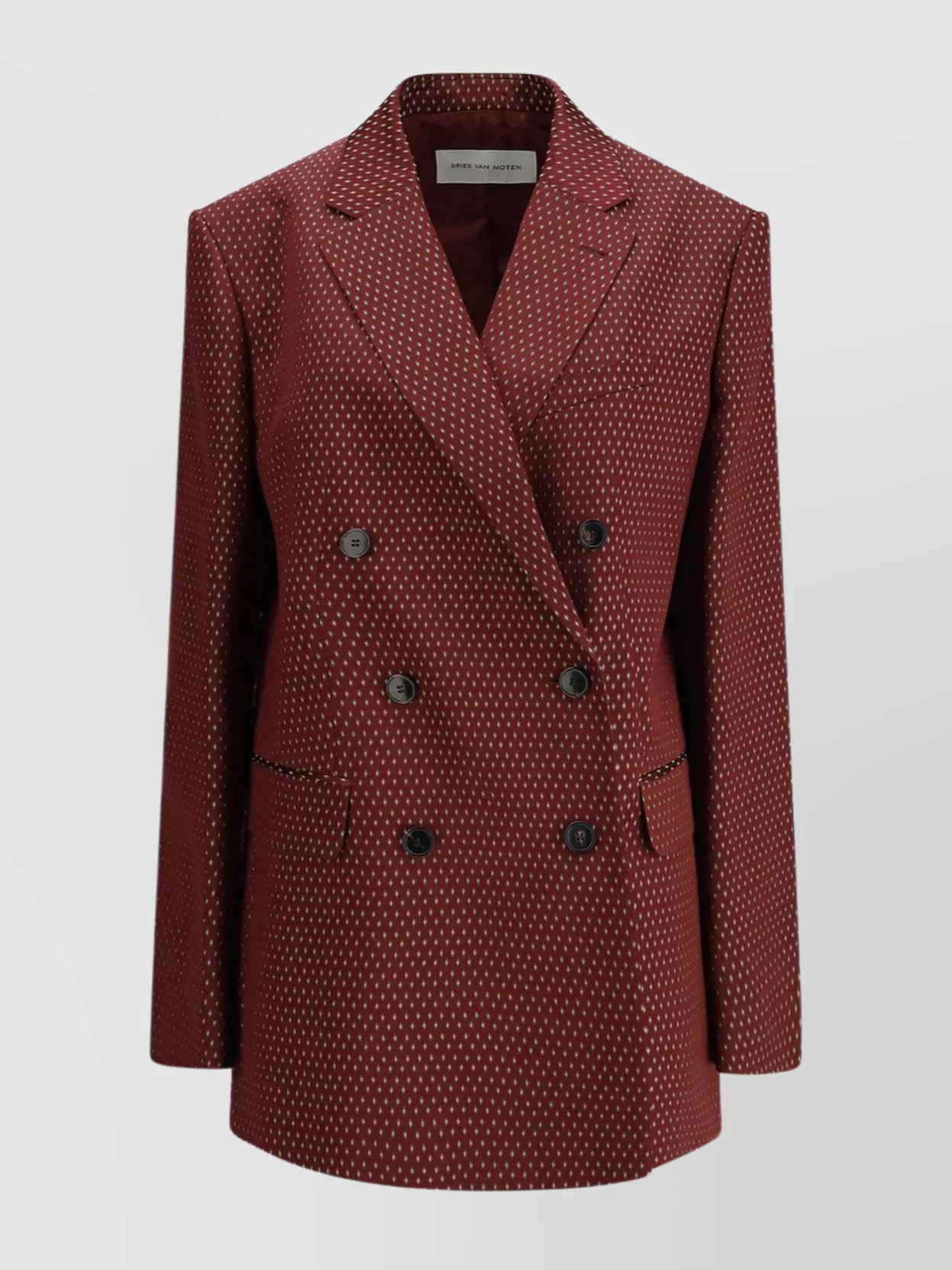 Dries Van Noten Tailored Viscose Blazer Notch Lapels In Brown