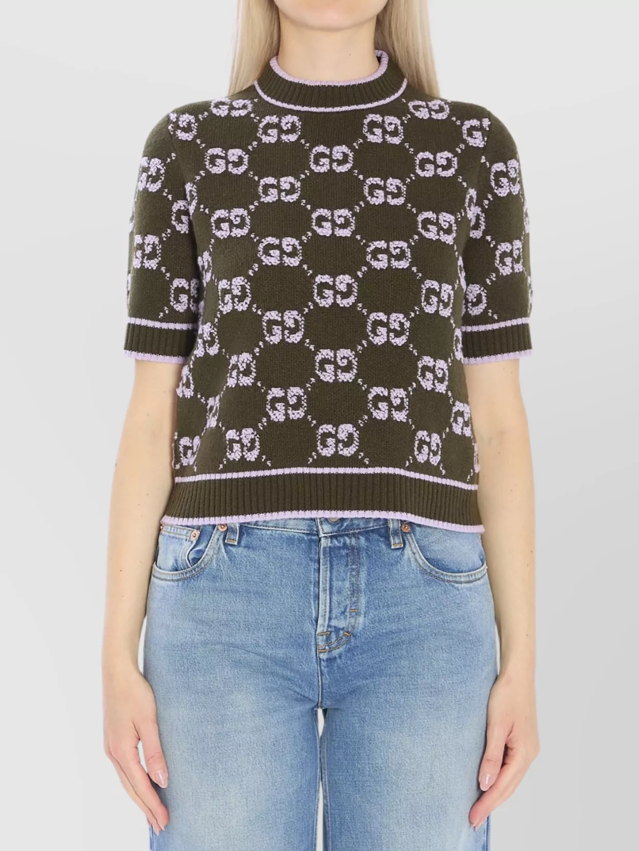Gucci Gg-motif Top In Green
