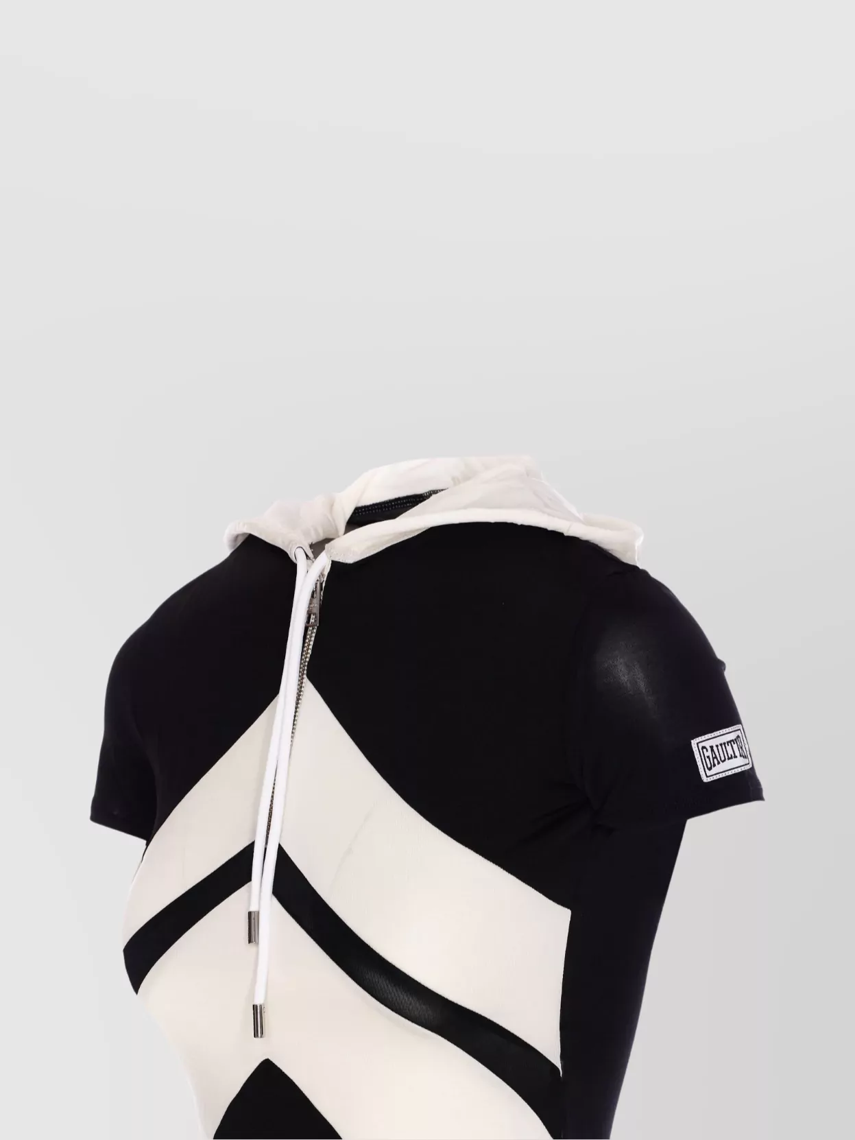 JEAN PAUL GAULTIER T-SHIRT WITH CONTRAST PANELS AND GEOMETRIC PATTERN