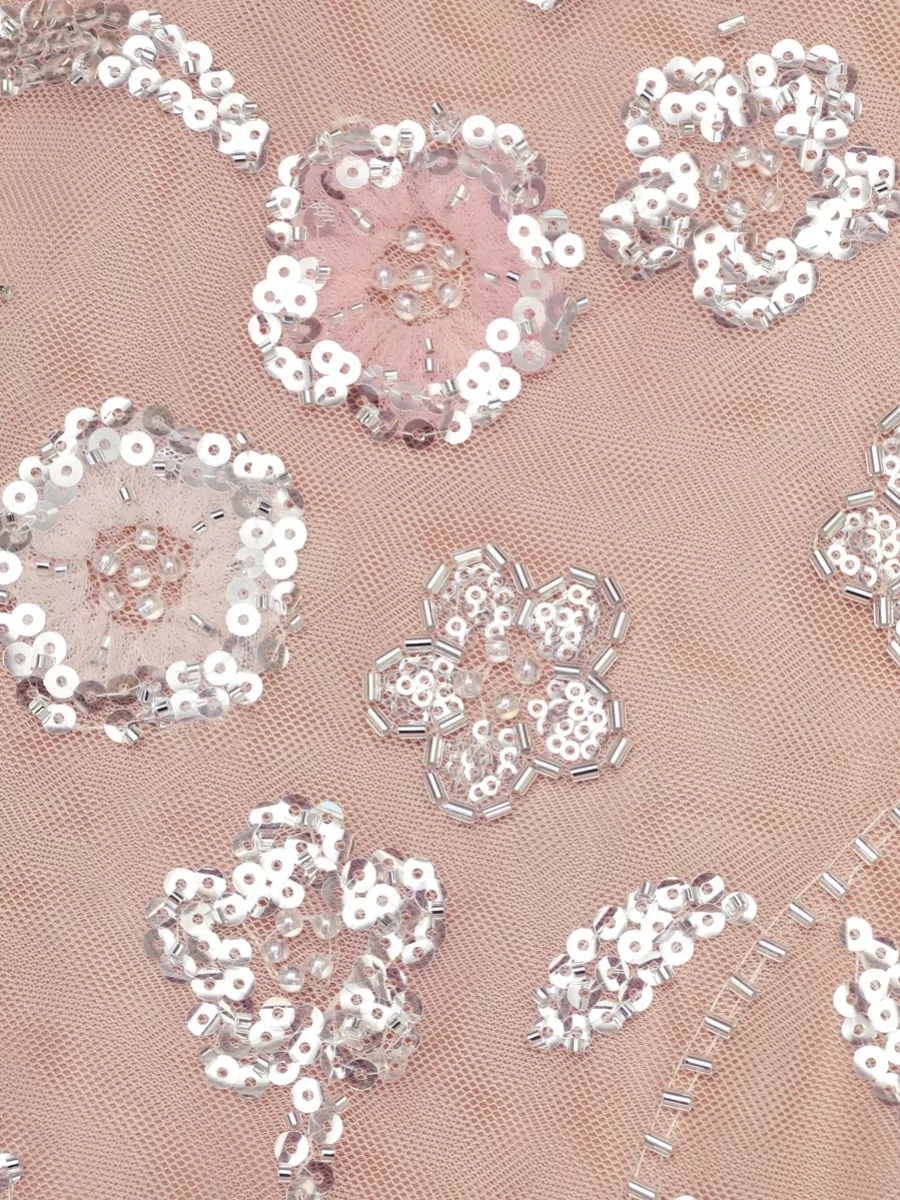 Self-Portrait Sequin Embellished Floral Midi Dress