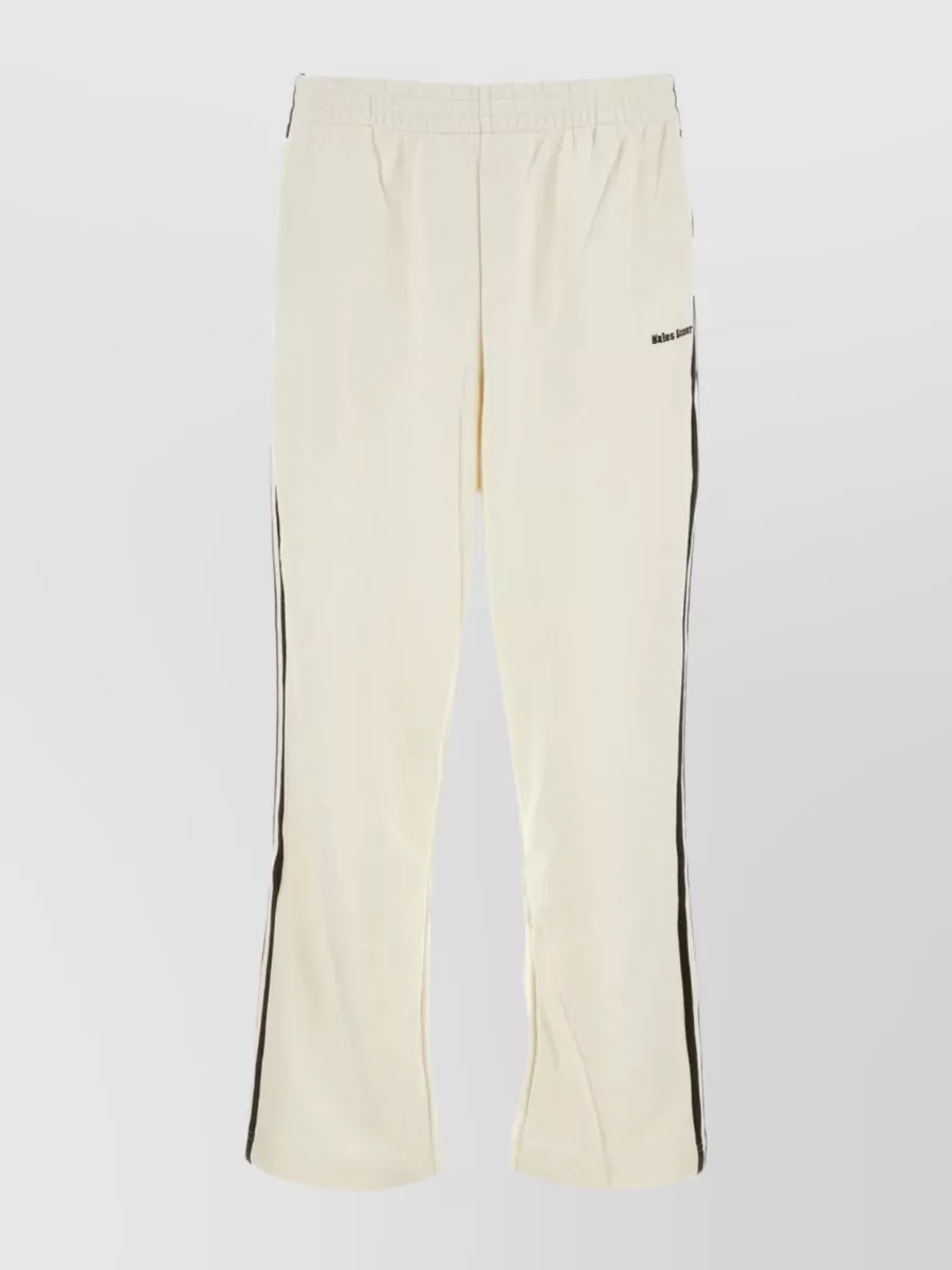 Shop Adidas Originals Cotton Blend Joggers With Contrasting Side Bands In Cream