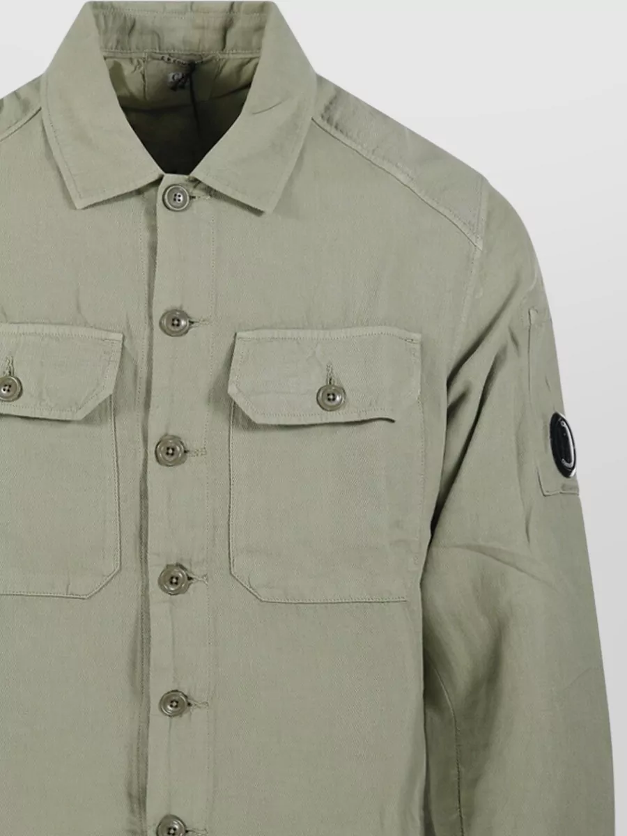 C.p. Company Linen Cotton Long Sleeve Shirt Jacket