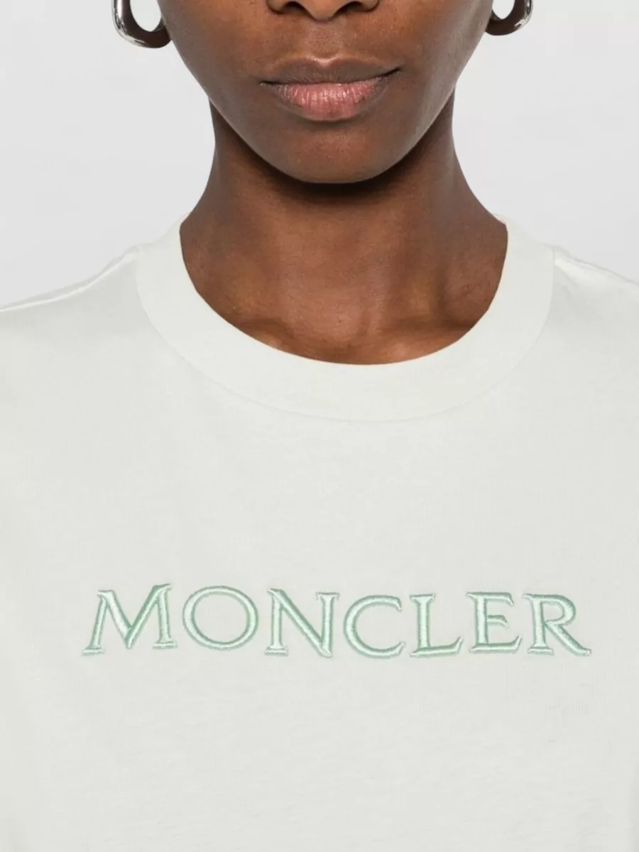 Moncler Logo Cotton T Shirt Crew Neck