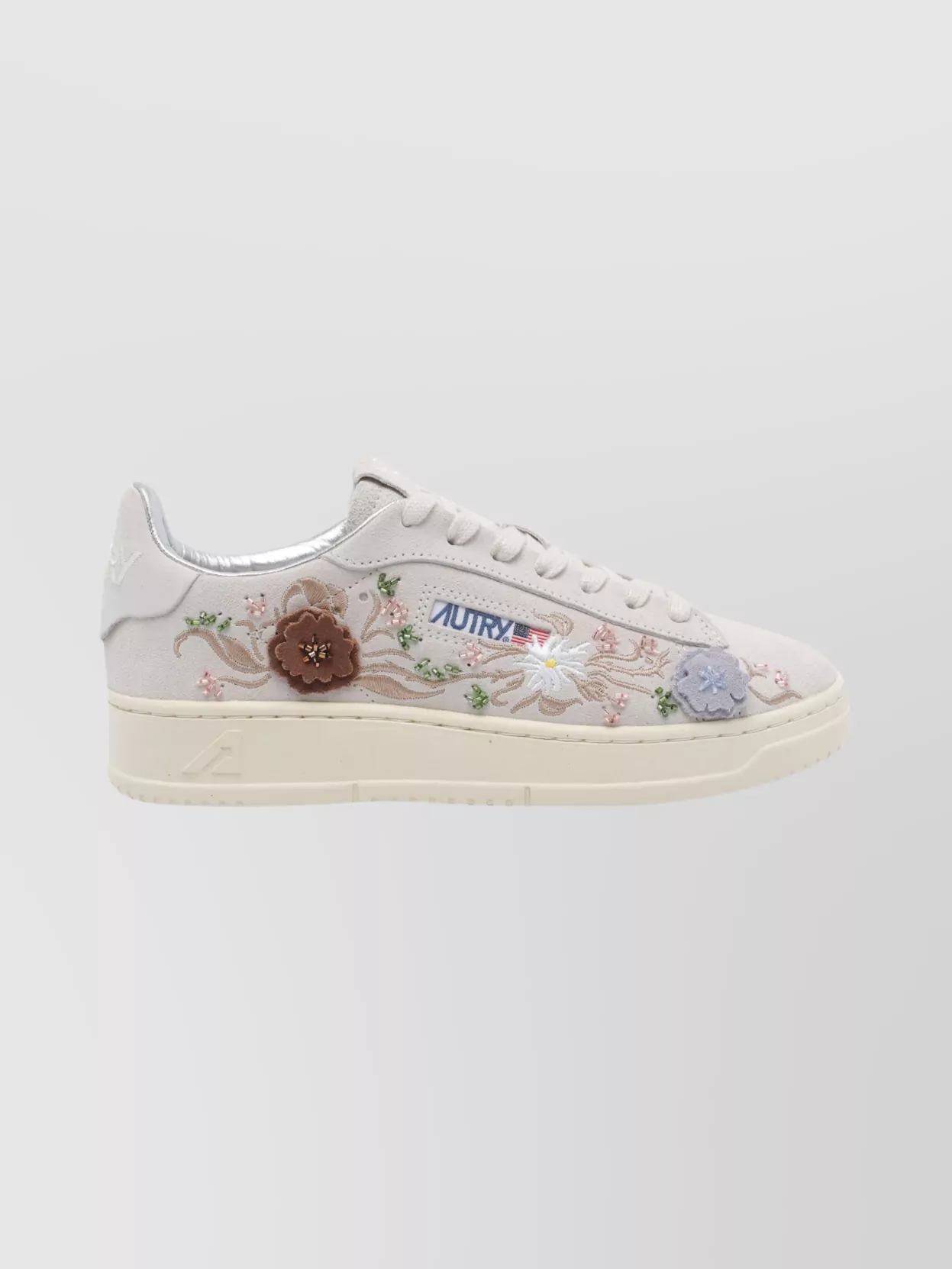 Autry Dallas Floral Suede Low Sneakers