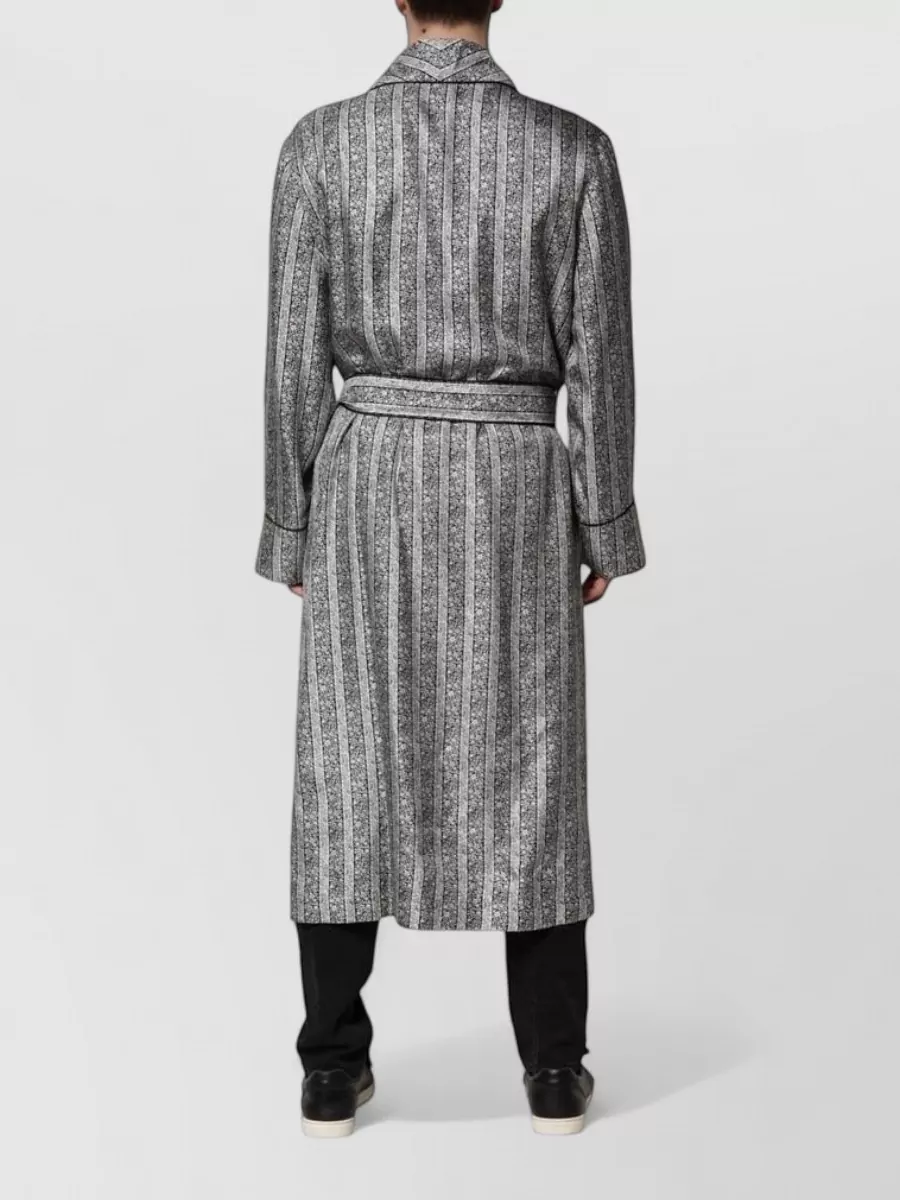 Dolce&Gabbana Silk Floral-Print Single-Breasted Coat