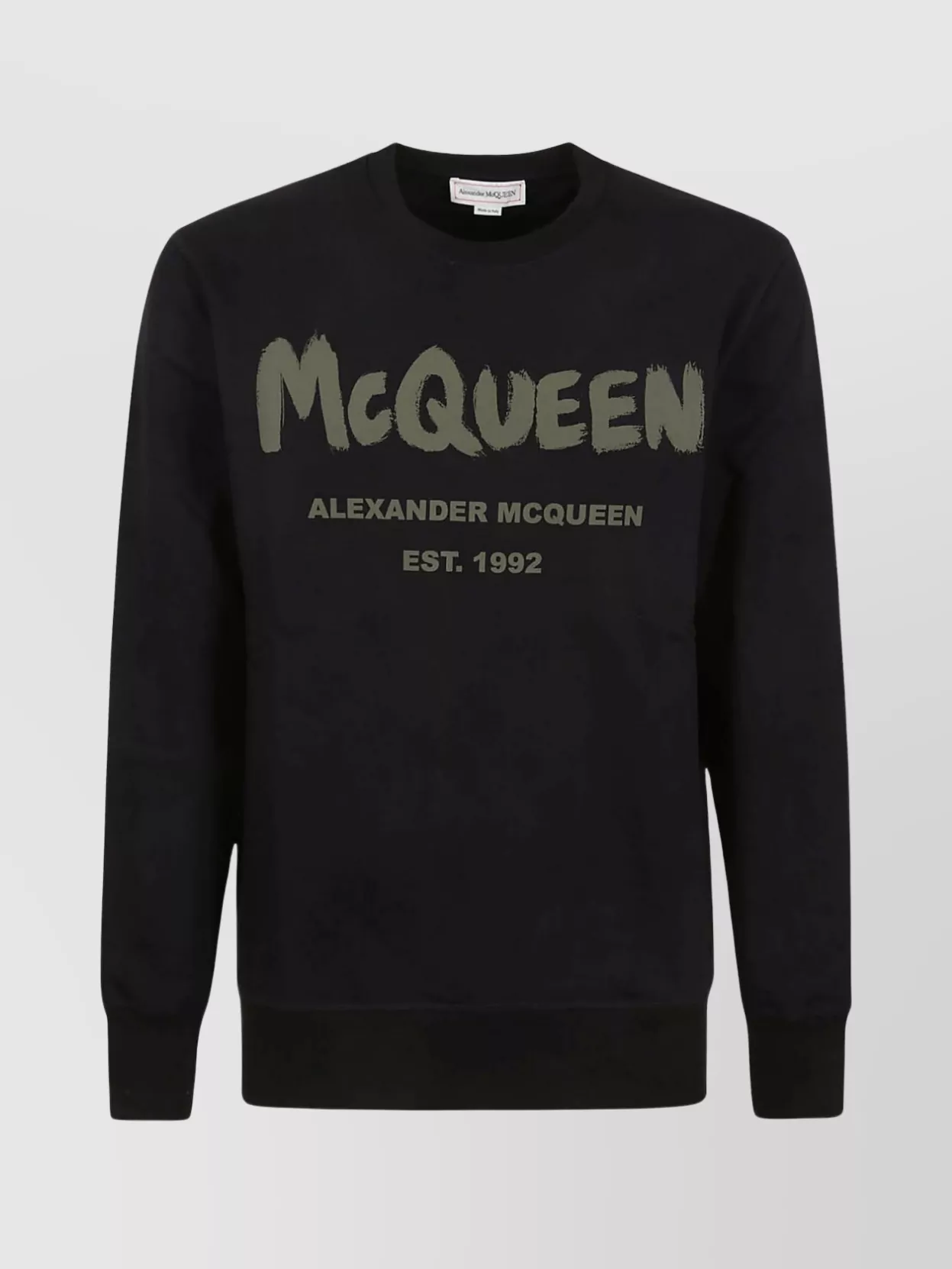 Shop Alexander Mcqueen Ribbed Crew Neck Sweater In Black