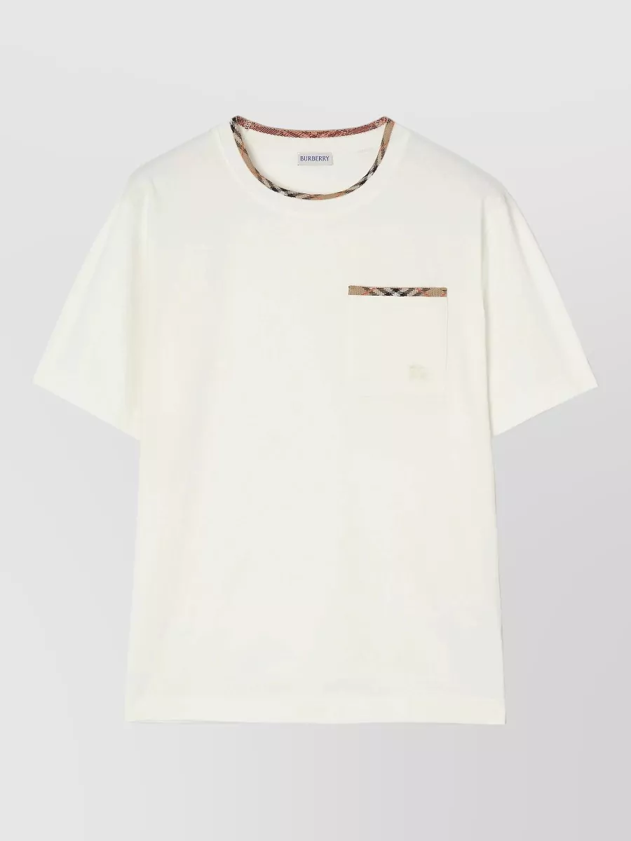 Burberry cotton check trim short-sleeve t-shirt