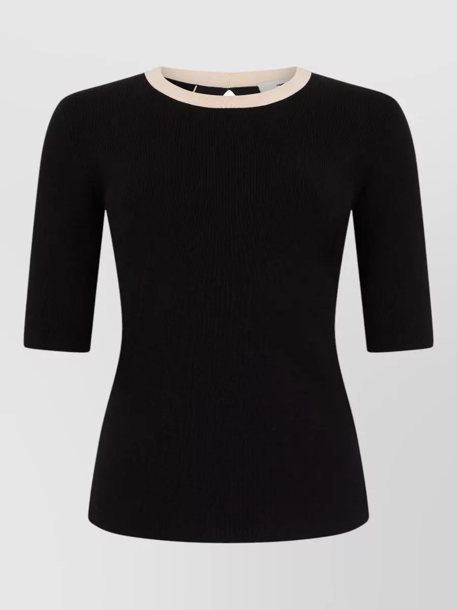 Elisabetta Franchi fitted three quarter sleeve knit top