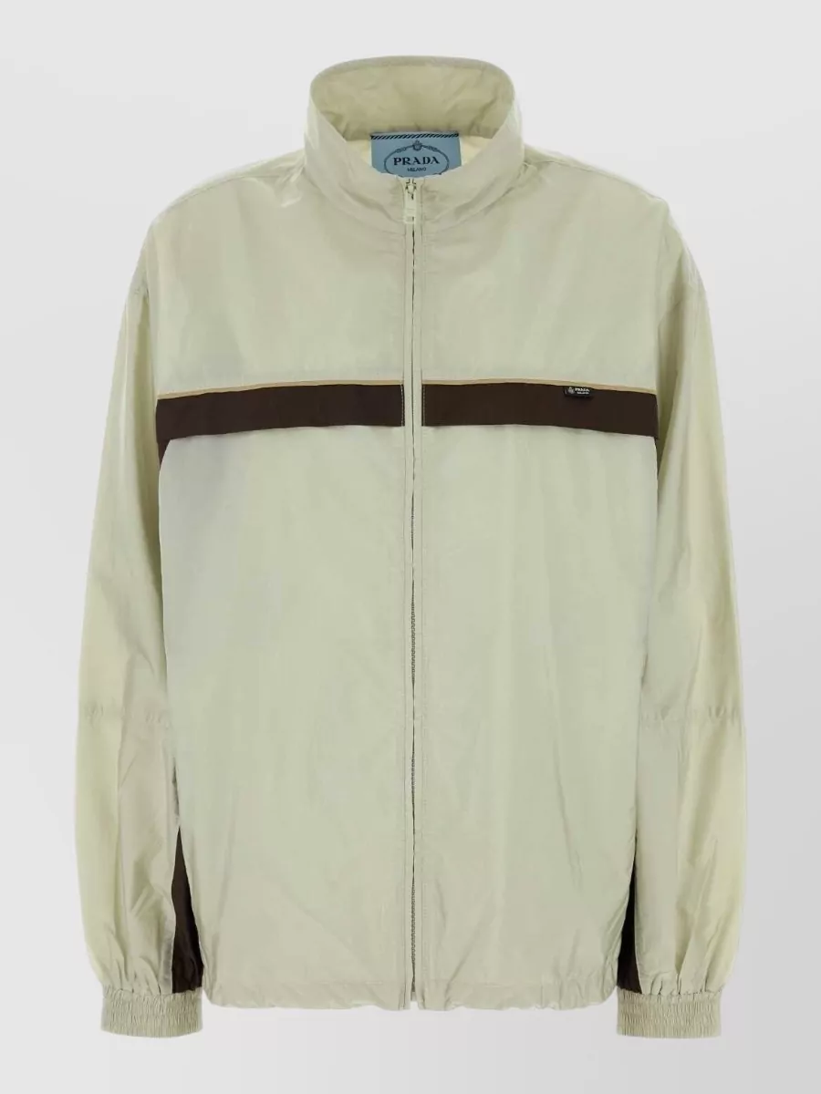 Prada Two-tone hooded single-breasted coat