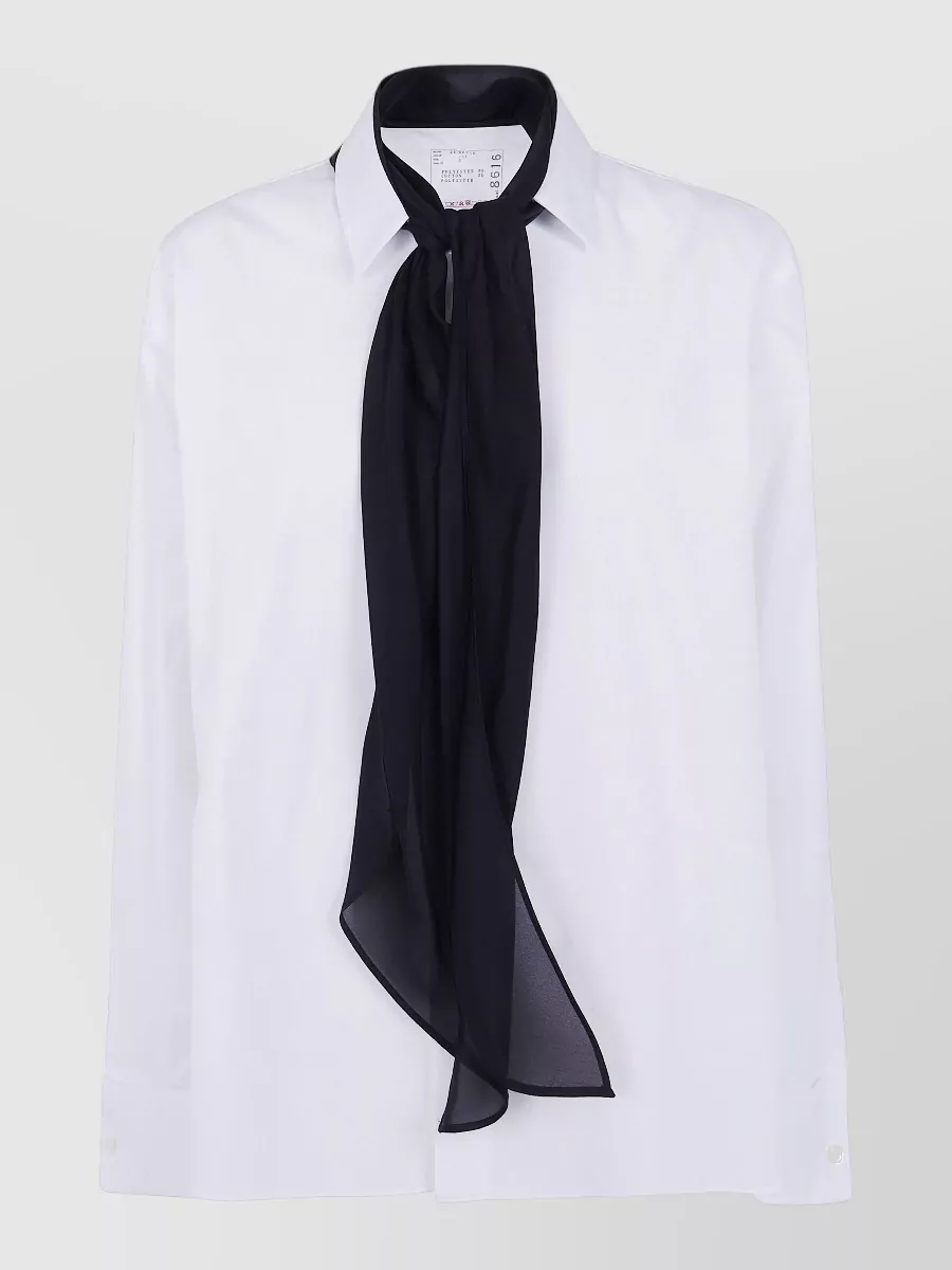 Sacai poplin scarf shirt