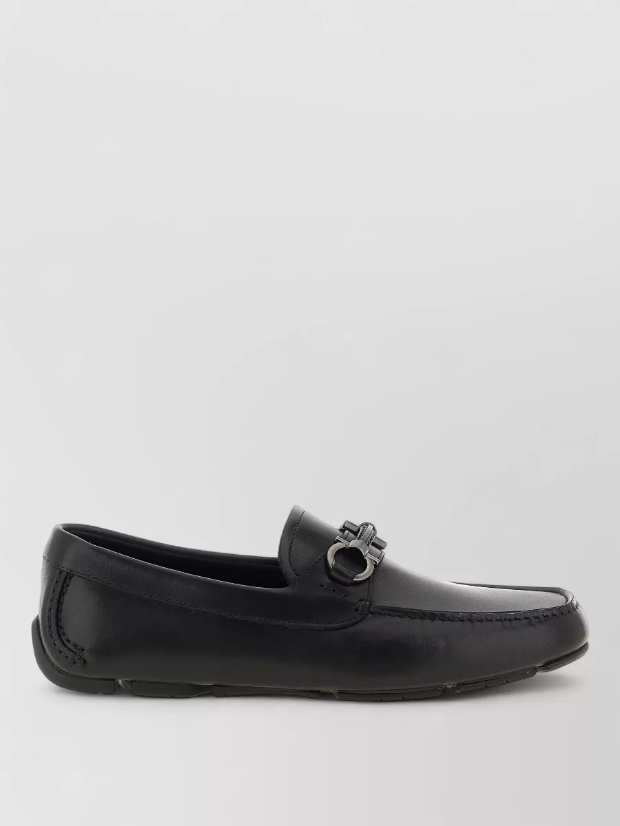 Ferragamo Calfskin Leather Driver Loafers