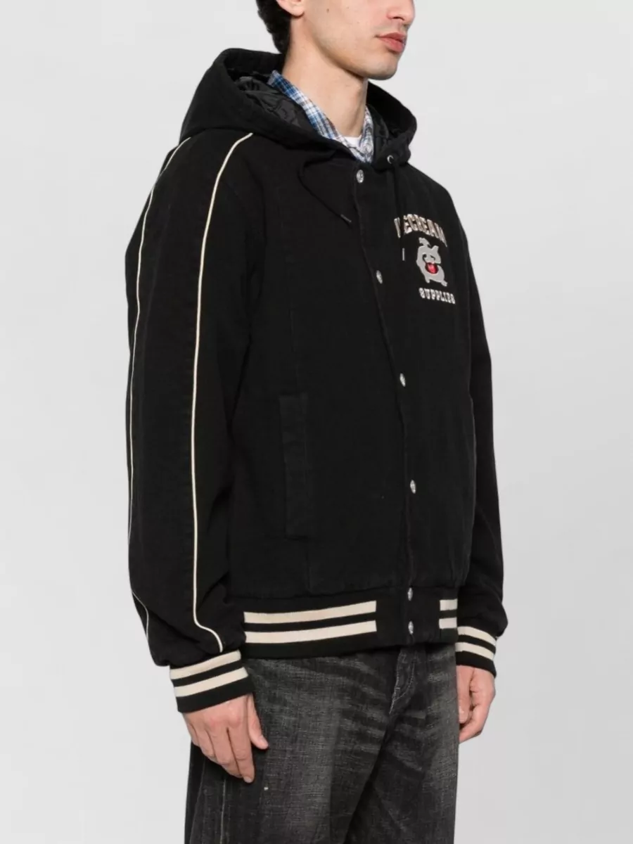 Icecream Hooded Cotton Bomber Jacket