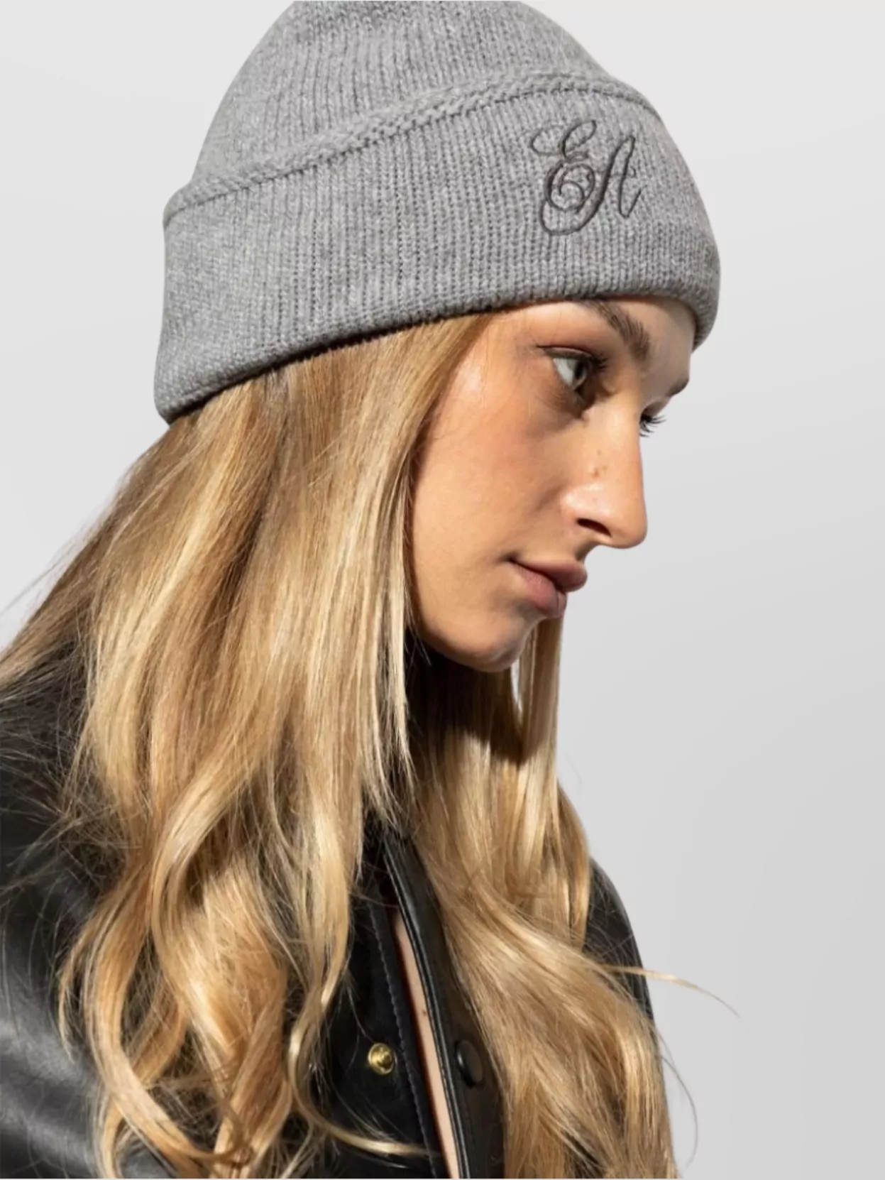 Emporio Armani Knit Wool Beanie Wide Brim