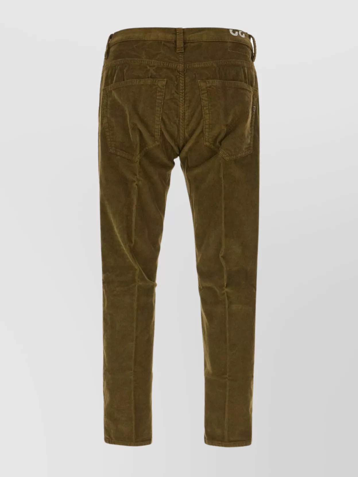 Dondup Ribbed Fabric Trousers With Belt Loops In Green