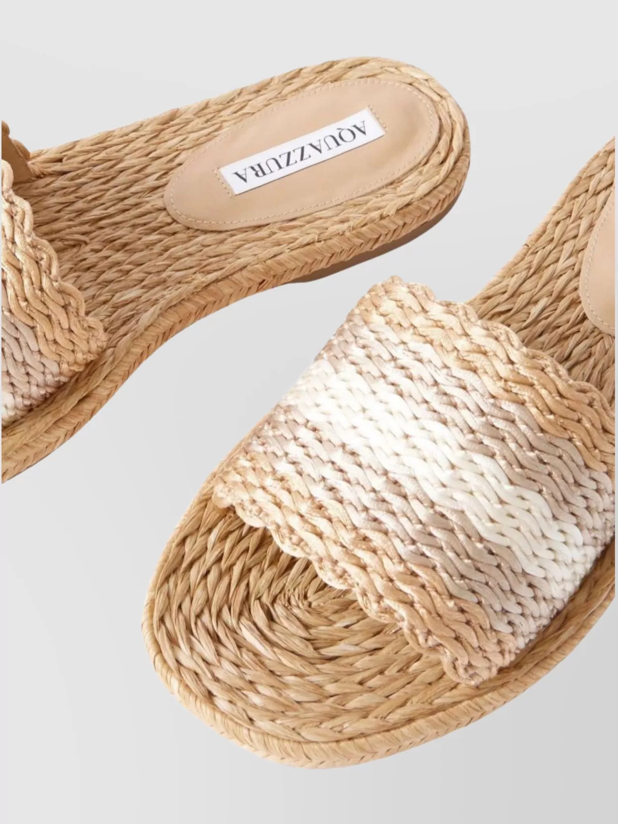 Aquazzura Flat Woven Open Toe Slippers