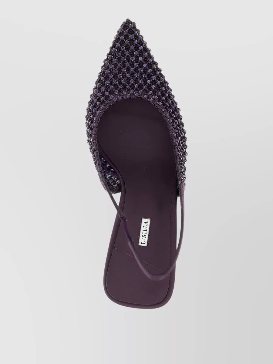 Le Silla Crystal-Embellished Slingback Mules