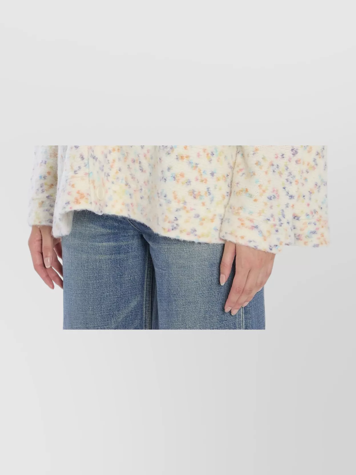Loewe Anagram V-neck Trapeze Cardigan In White