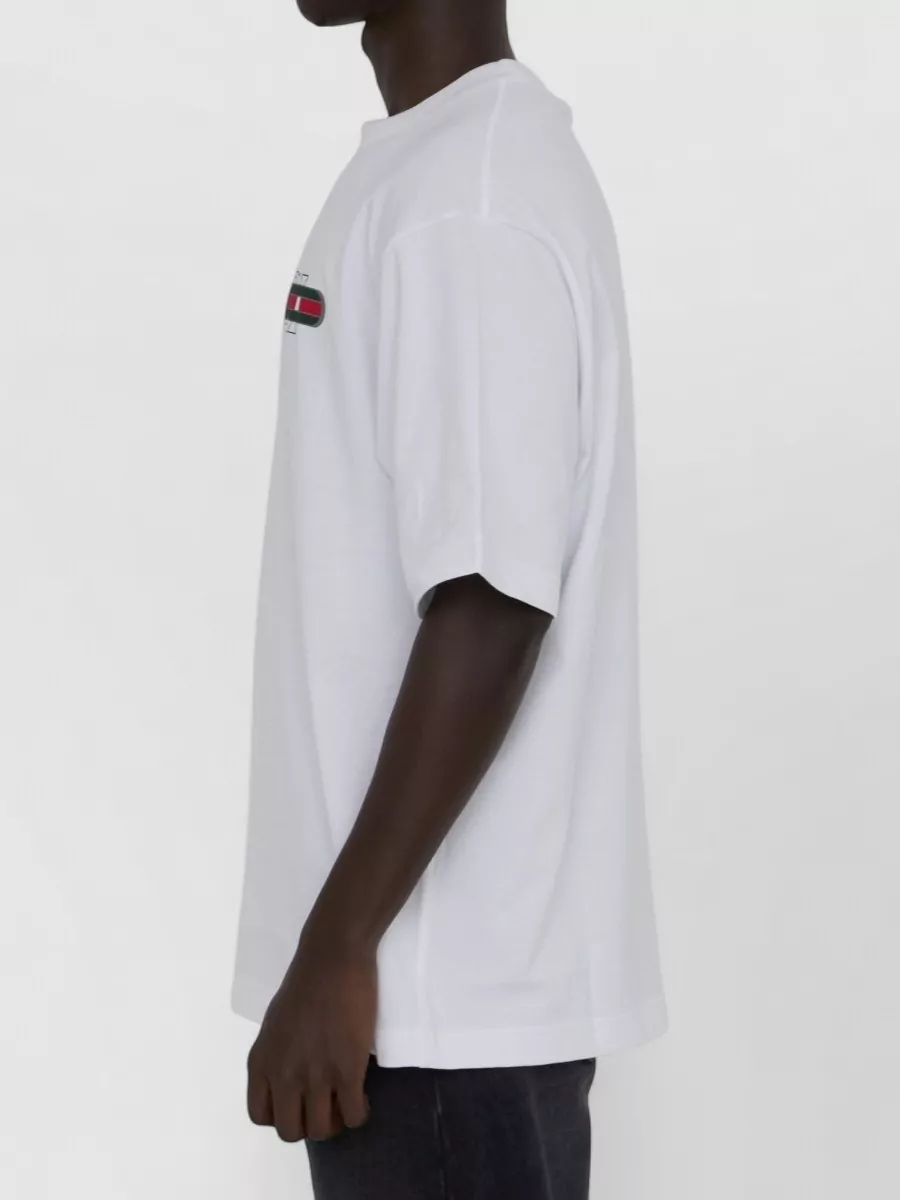 Gucci Jersey T Shirt Web Logo Print