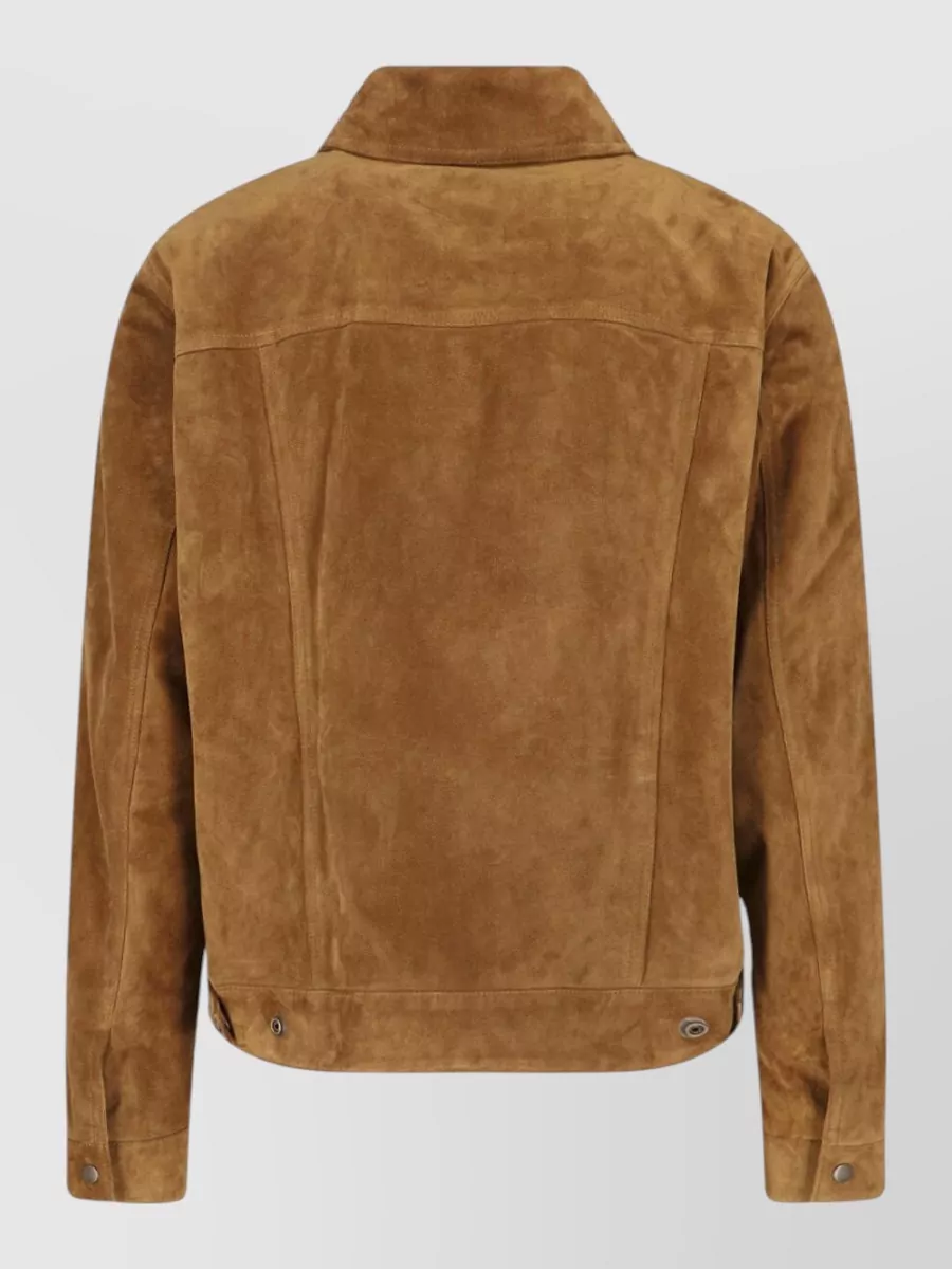 Saint Laurent Leather Single-Breasted Coat