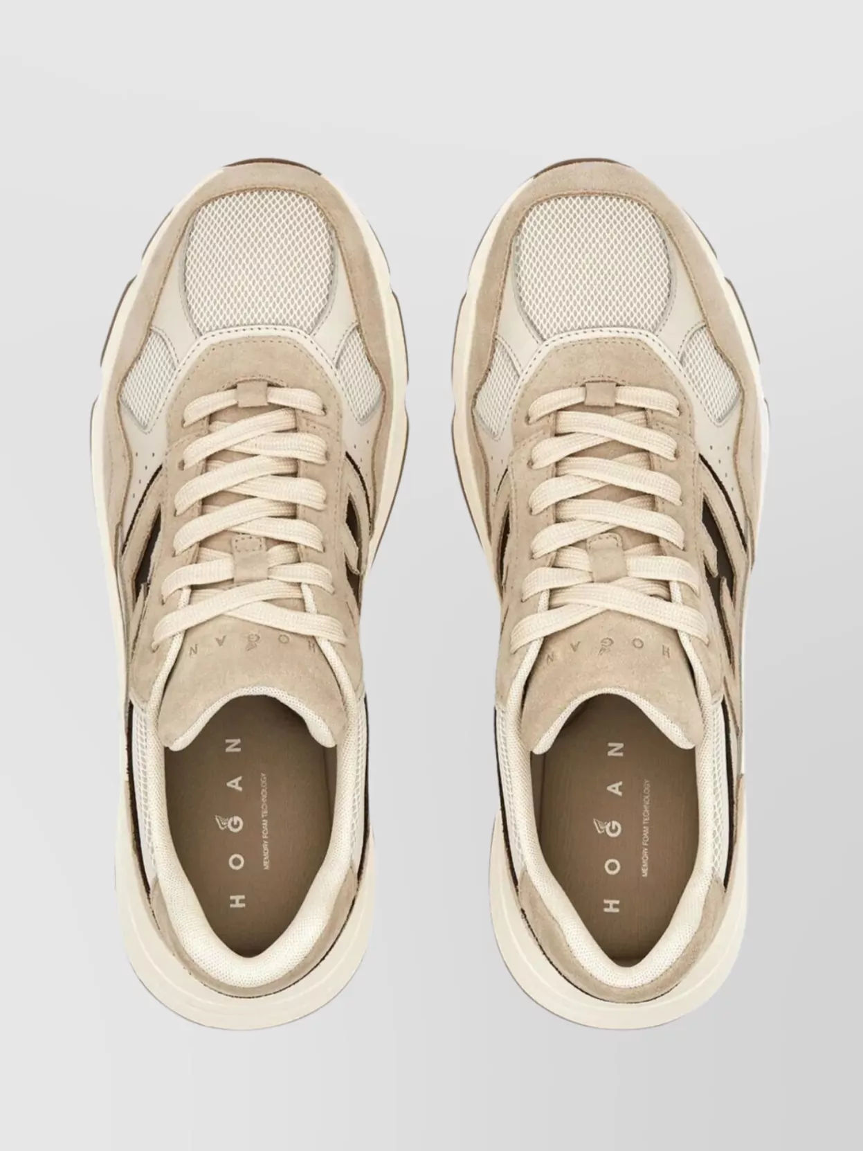 Hogan Suede, Smooth Leather And Mesh Hyperlight Sneakers