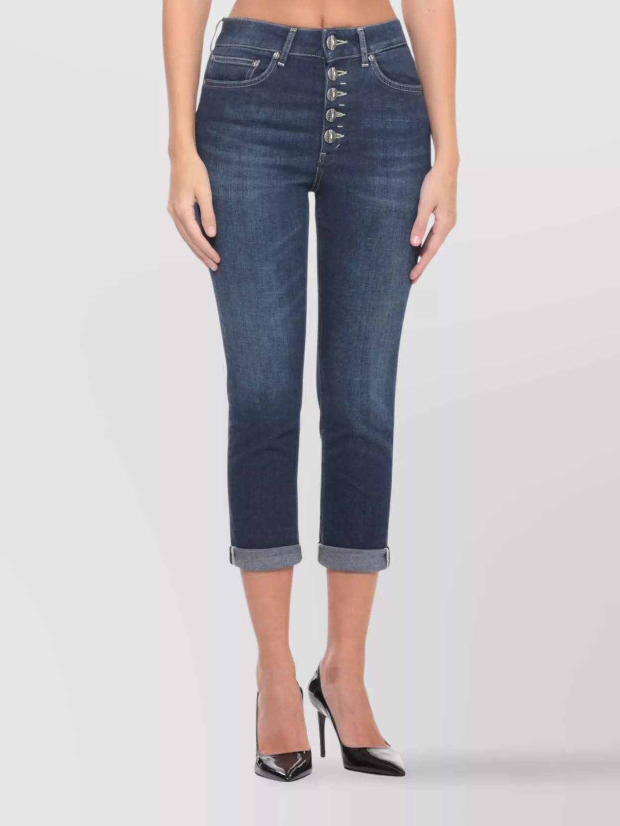 Dondup Straight Leg Jeans Rolled Cuffs