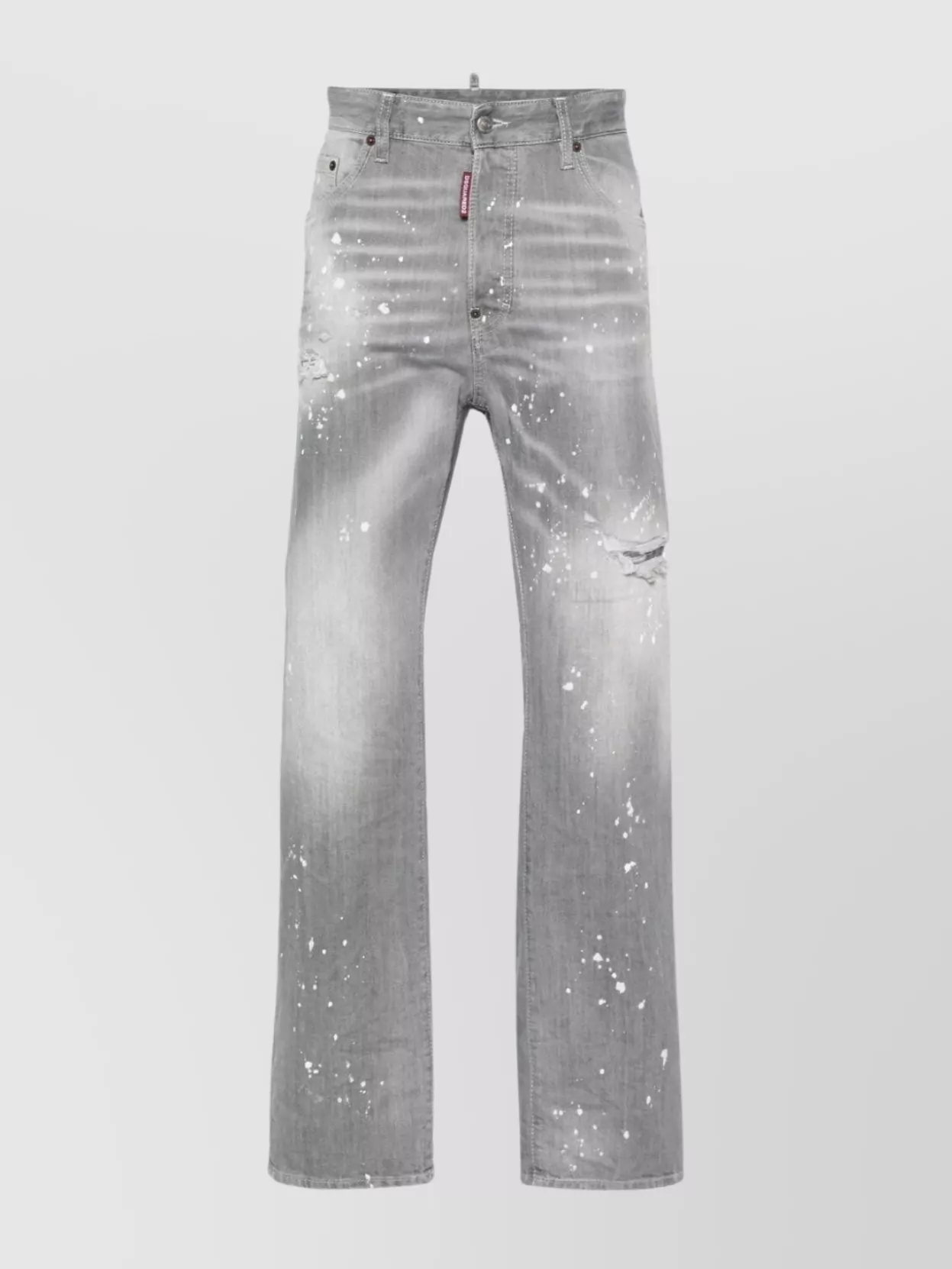 Shop Dsquared2 Straight Leg Bleached Distressed Denim Trousers