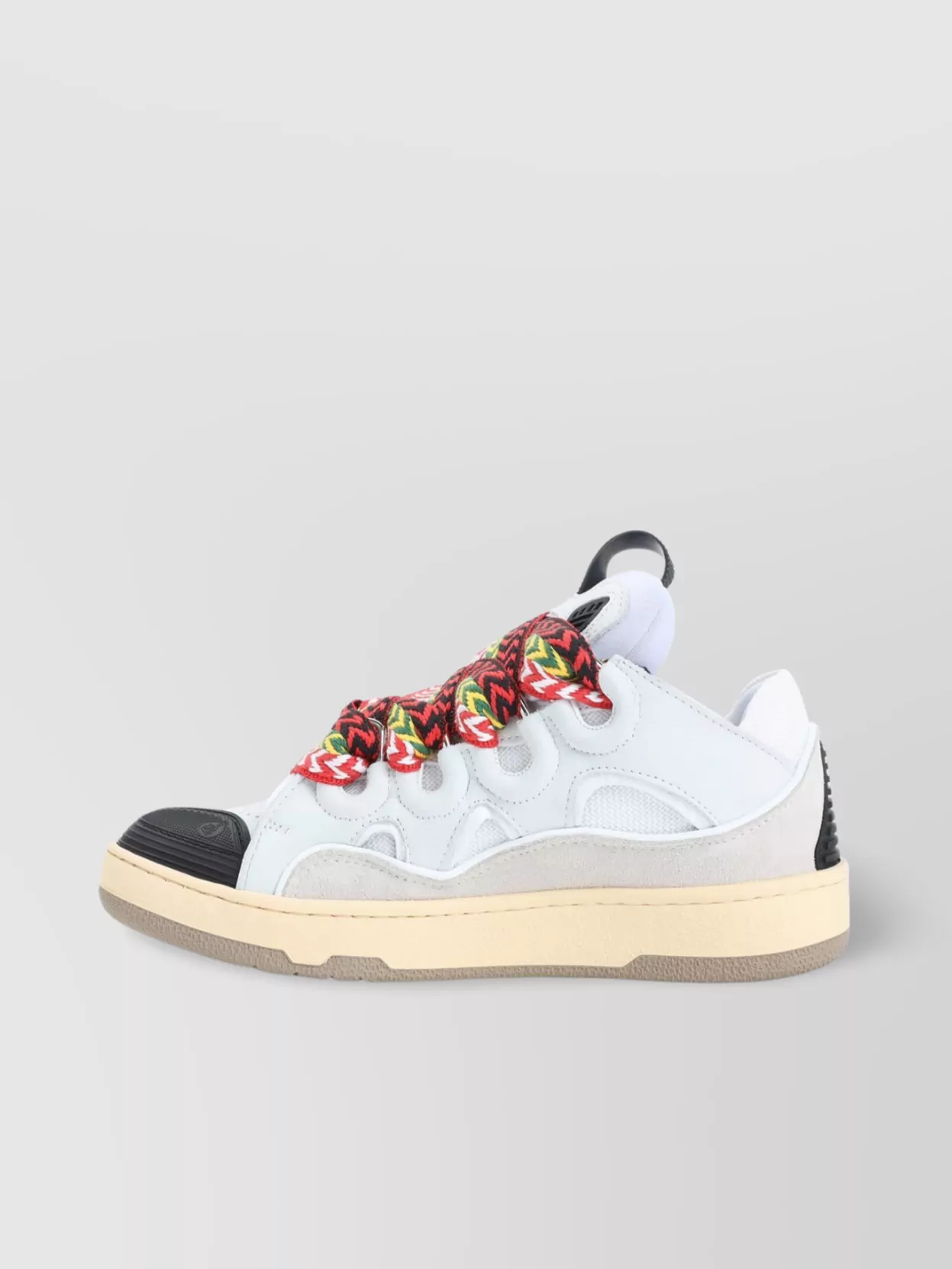 Lanvin Chunky Leather Sneakers Perforated Toe Detail