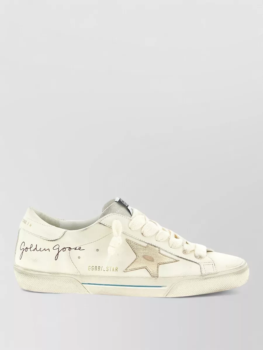 Golden Goose Superstar Sneakers Round Toe Perforated Accents