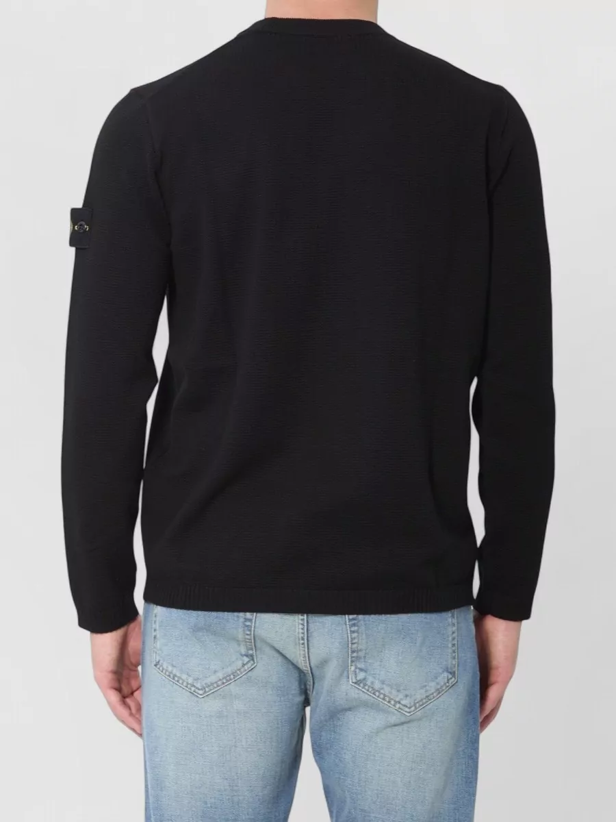 Stone Island Cotton Ribbed Crew Neck Relaxed-Fit Sweater