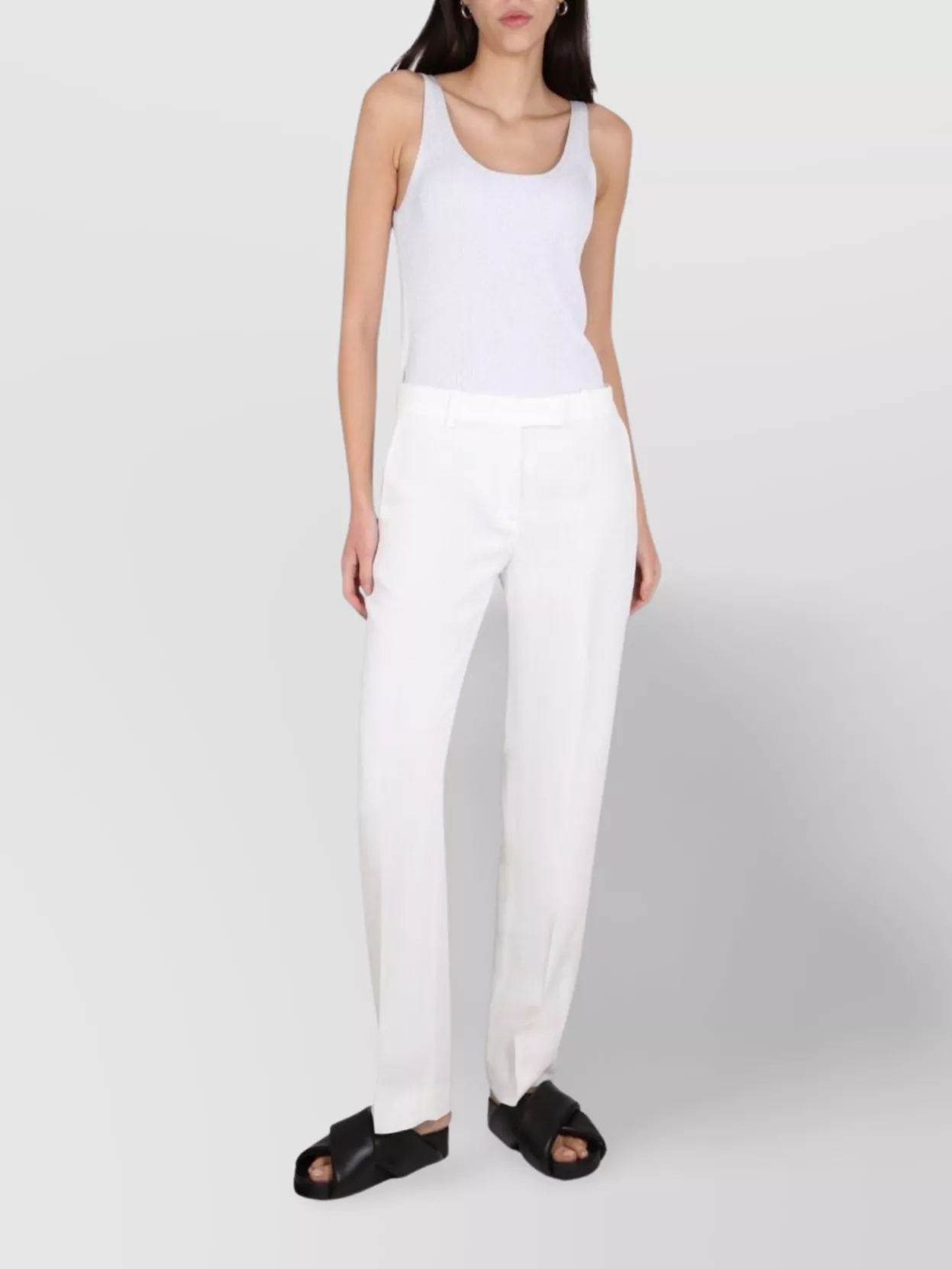 Shop Fabiana Filippi Straight Leg Trousers With Pockets And Loops
