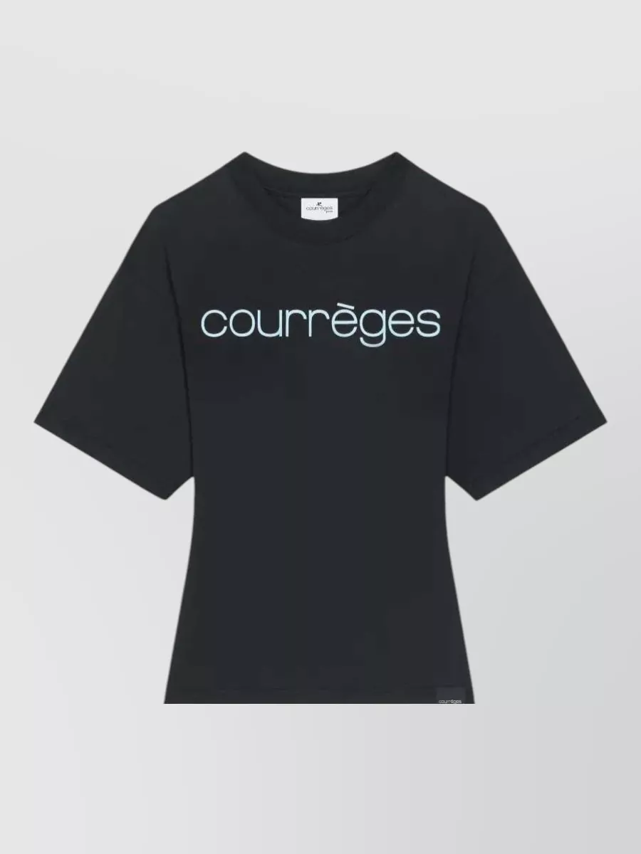 Courrèges logo-print cotton a-line mini dress