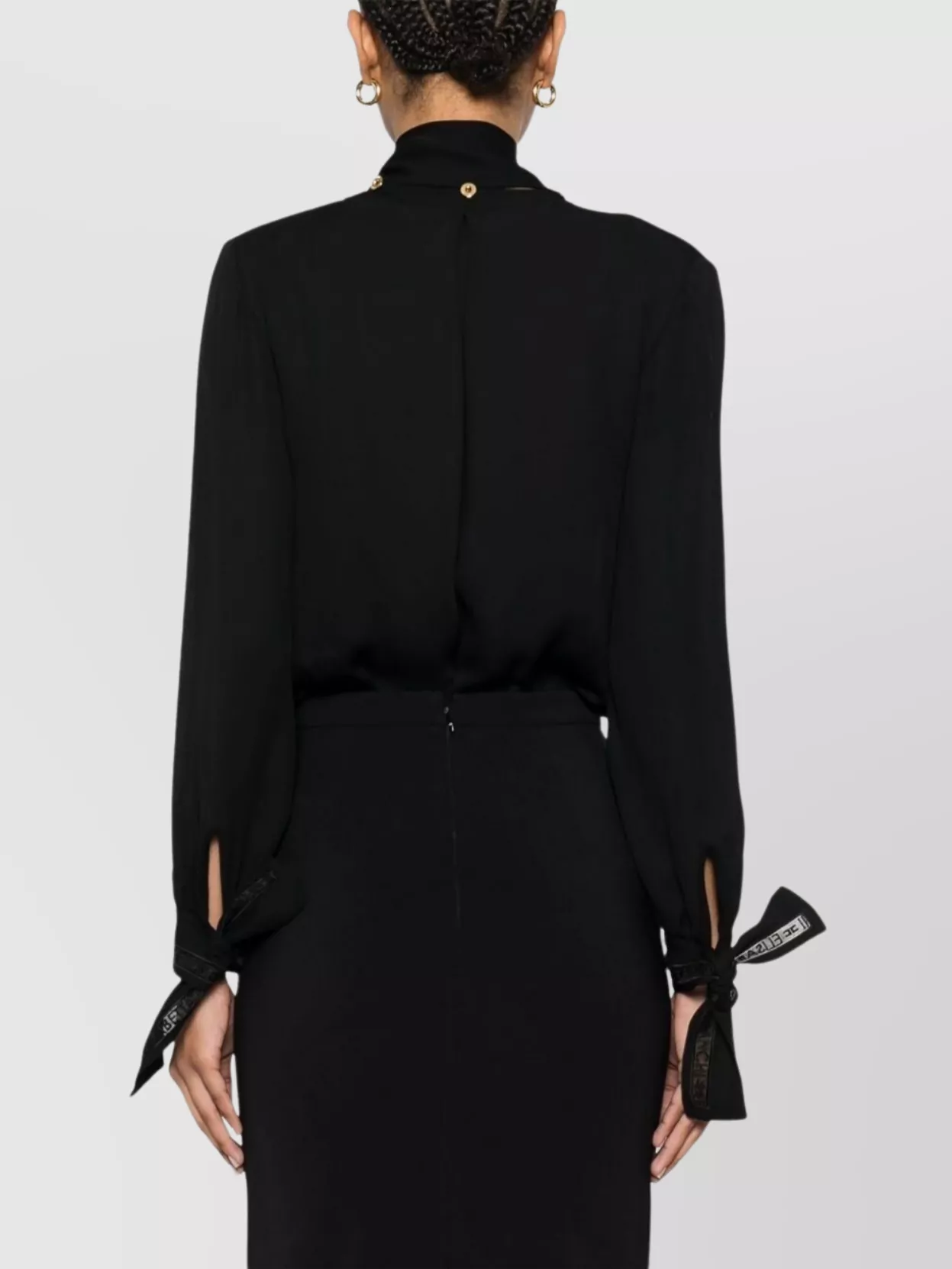 ELISABETTA FRANCHI BODYSUIT FEATURING BOW DETAIL AND KEYHOLE BACK