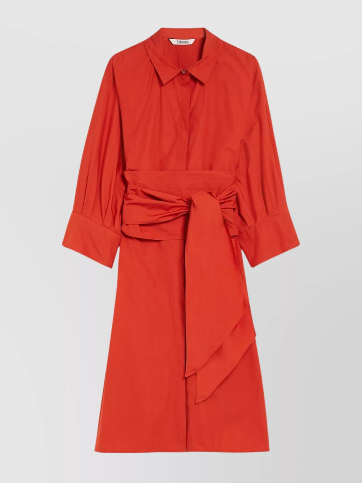 Shop 's Max Mara Asymmetric Hem Wrap Belt Dress With 3/4 Sleeves
