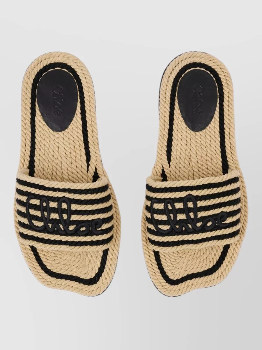 Chloé Embroidered Rope Slides
