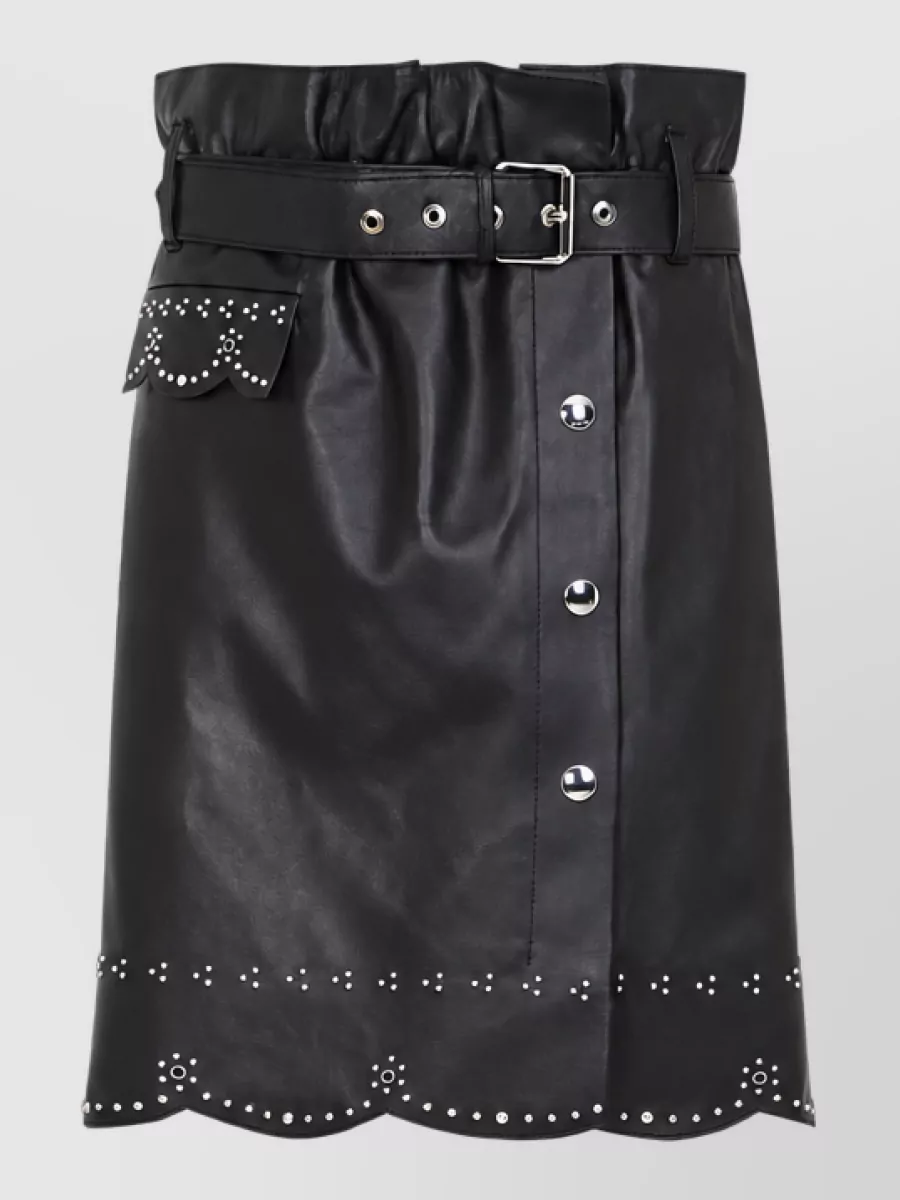 Marni leather high-rise mini skirt