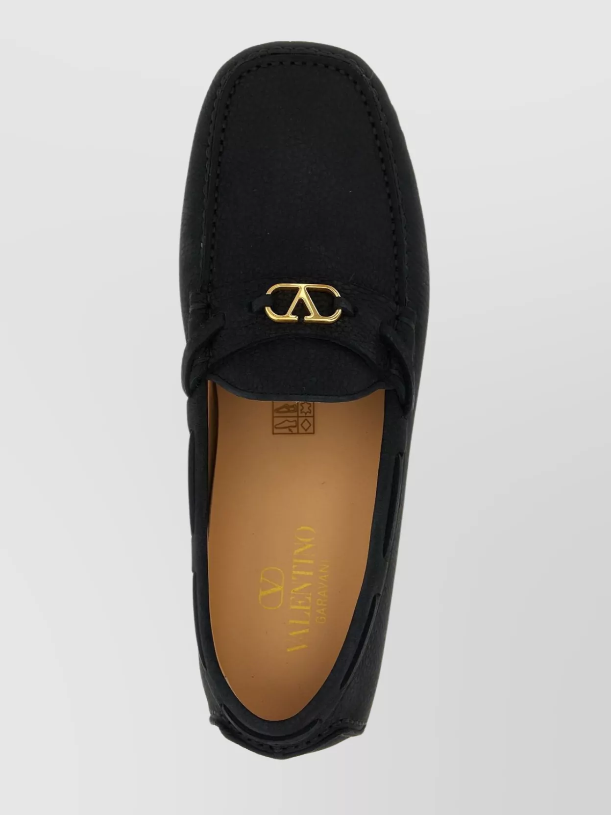 Valentino Garavani Fastaway Driver Loafers With Rubber Sole And Textured Finish