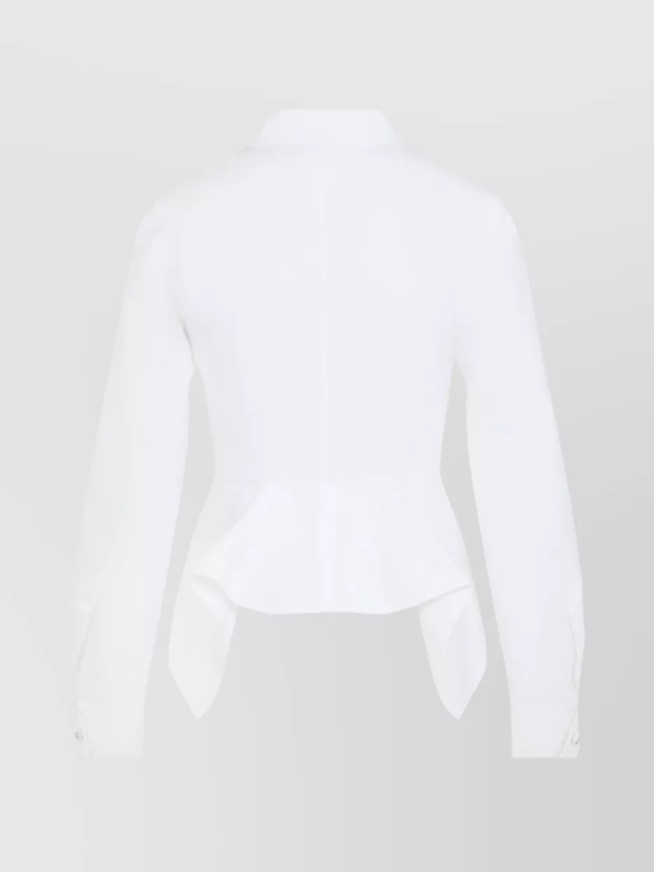 Max Mara Gamma Popeline Shirt With Asymmetric Peplum Hem