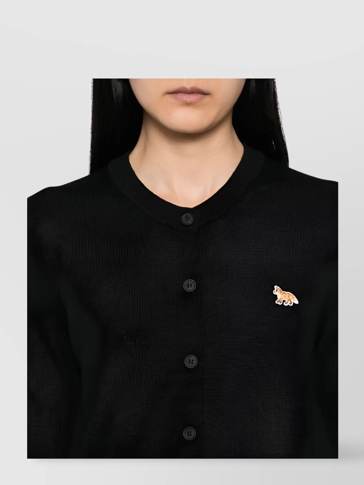 Maison Kitsuné Fox Wool Cardigan With Pockets And V-Neck