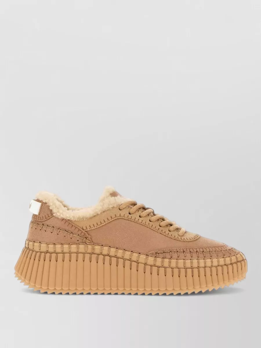 Chloé leather nama sneakers
