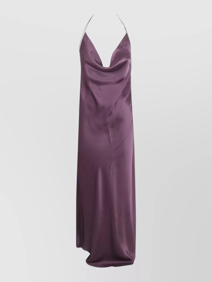 Pinko satin draped scoop back maxi dress