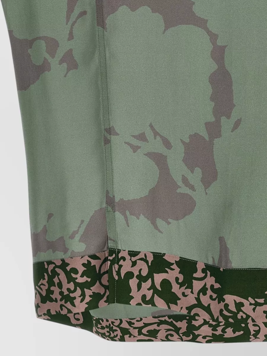 Dries Van Noten Carltone Short Sleeve Camouflage Shirt Pocket Trim