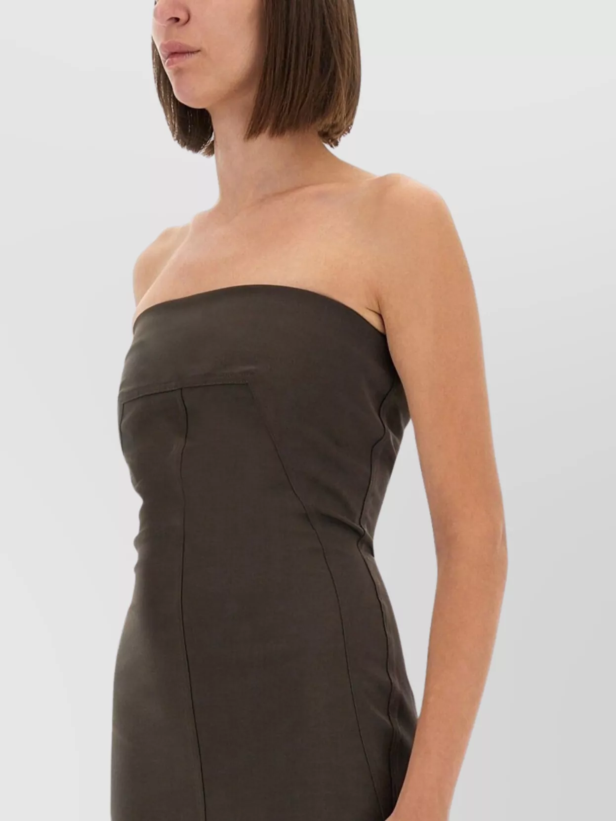 Rick Owens Strapless Floor-Length Dress Side Slit