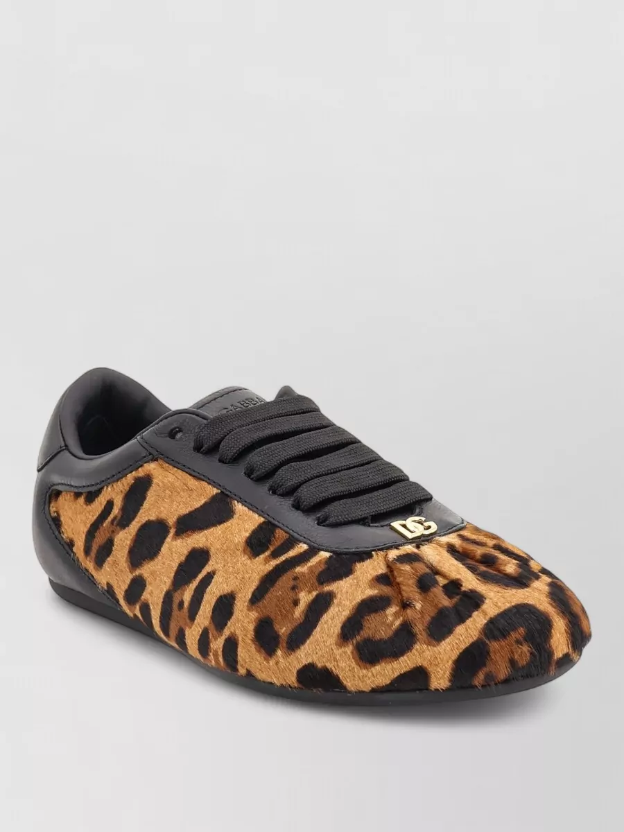 Dolce&Gabbana leather leopard low-top sneakers