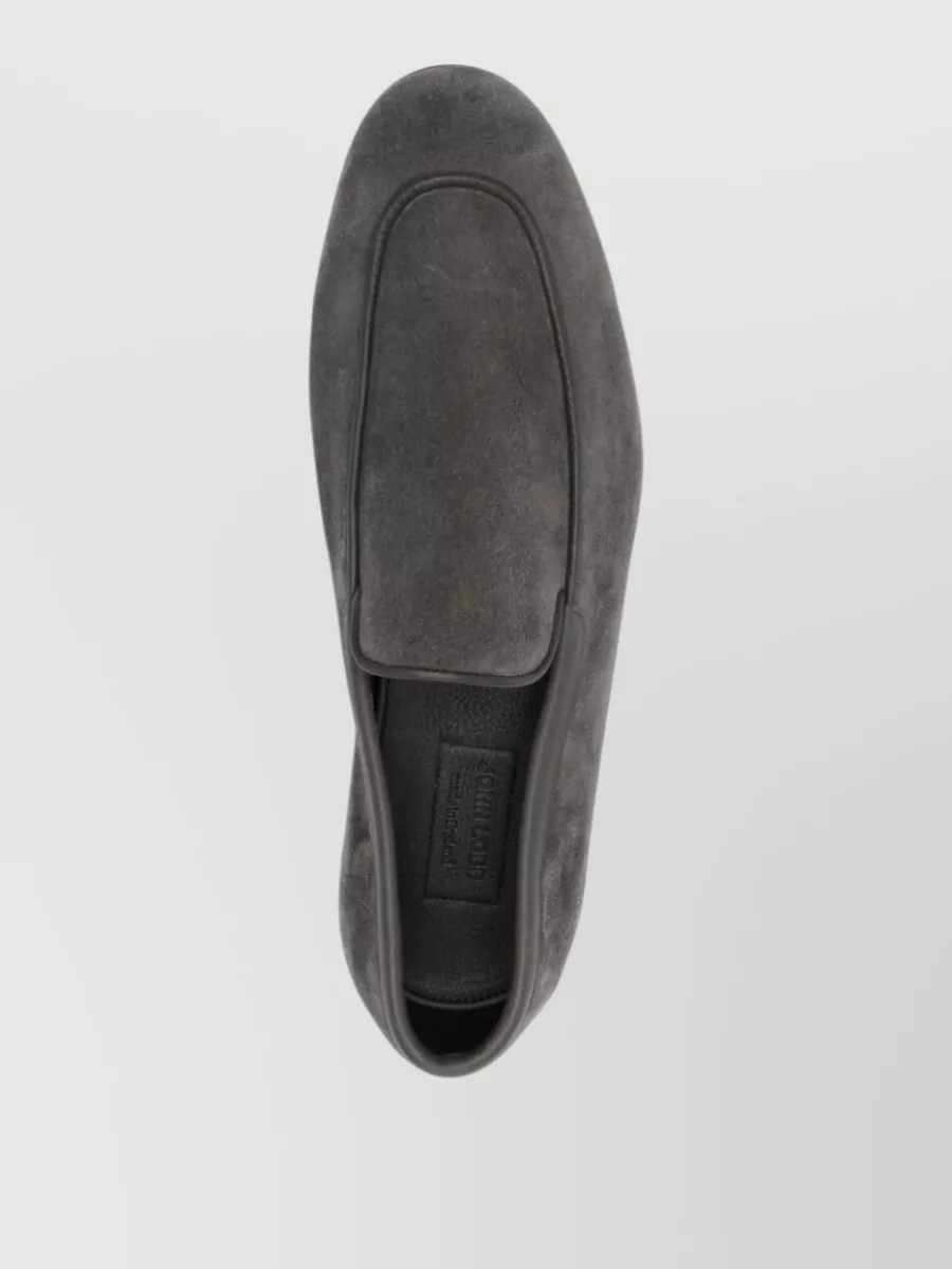 John Lobb Tyne Suede Leather Round Toe Loafers