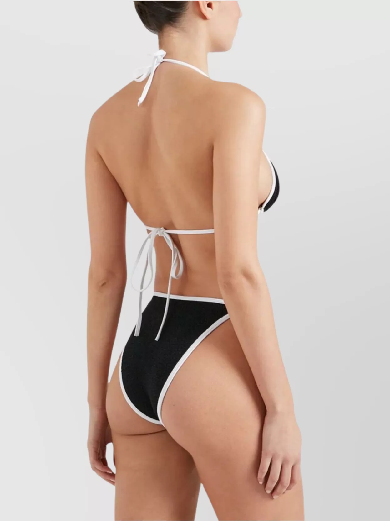 Hunza G Gina Textured Triangle Bikini With Sporty Contrast
