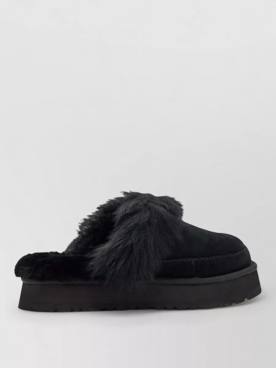 Ugg suede shearling platform slippers