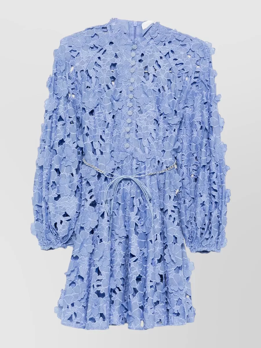 Zimmermann Embroidered long sleeve mini dress
